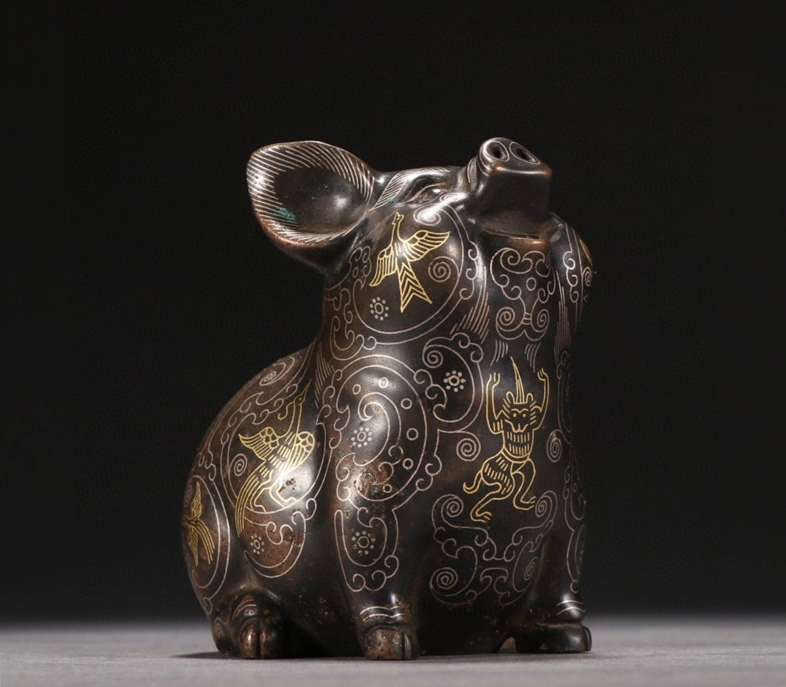 A Chinese Bronze Pig Decoration (1 of 9)