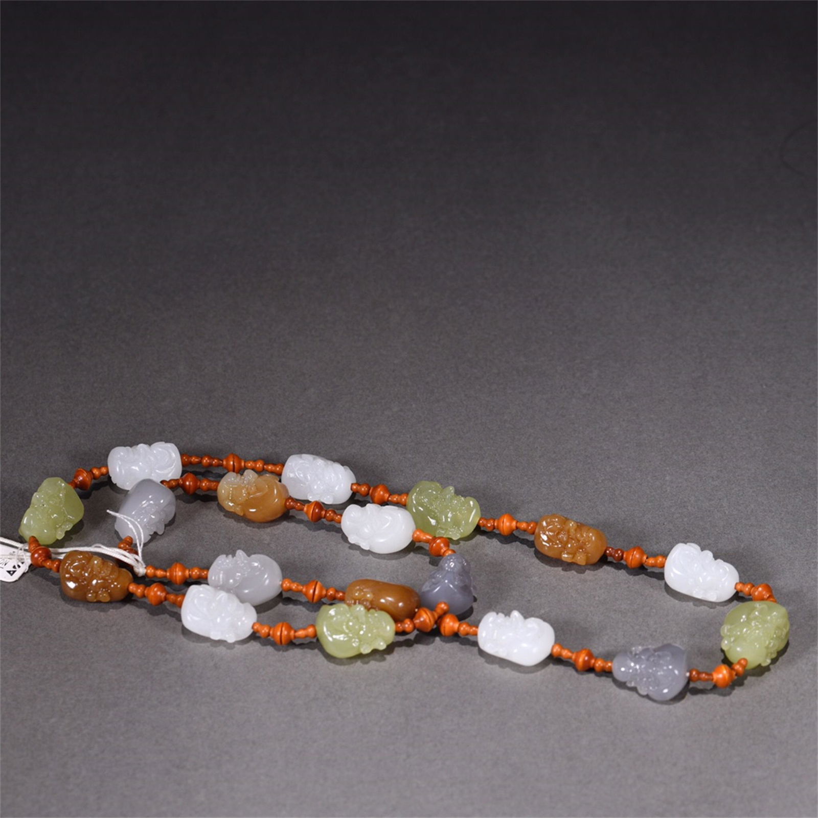 A Chinese Carved Jade Necklace (1 of 9)