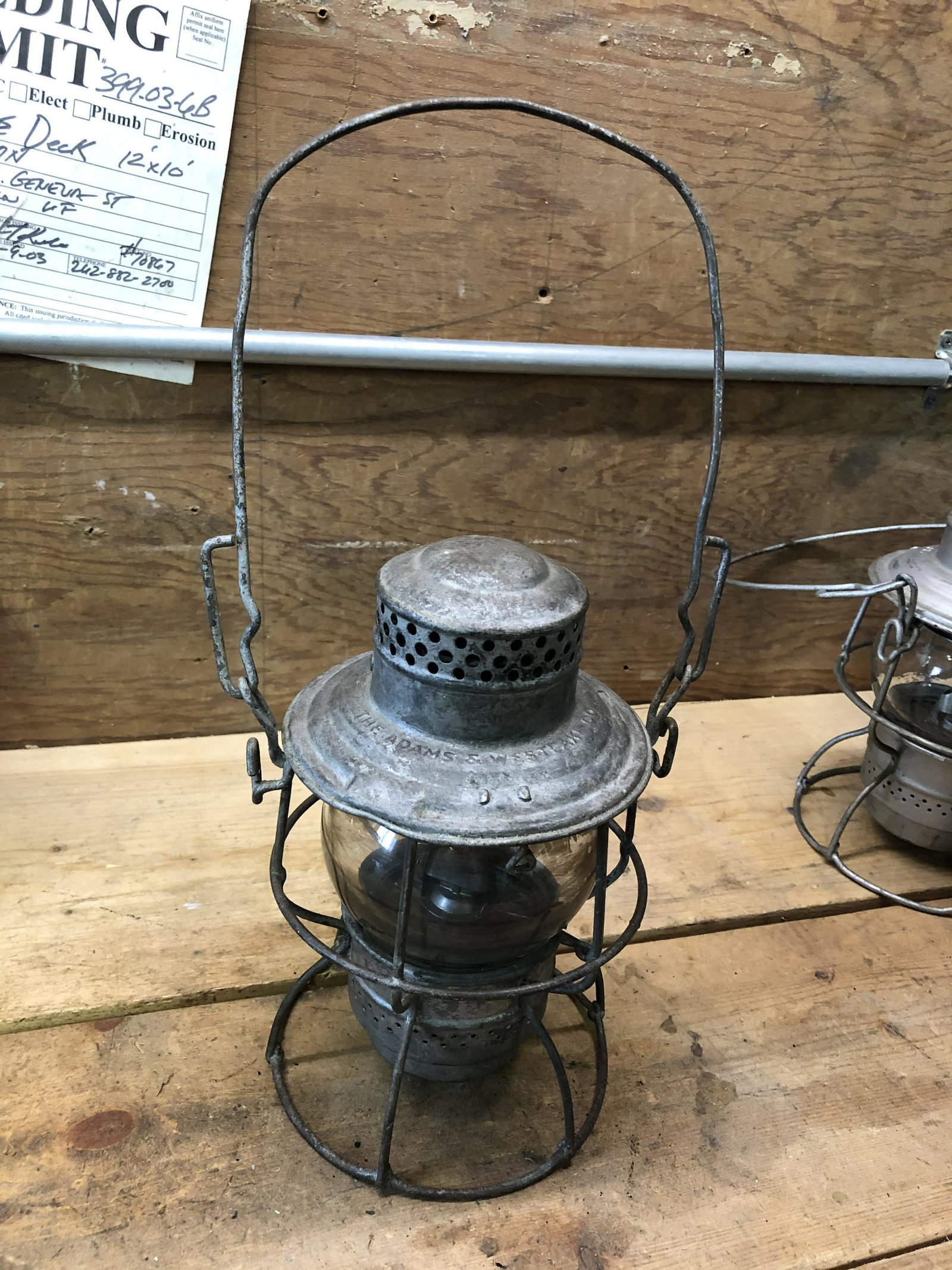 C&N.W. RW Switchmen lantern: Adlake with C&N.W. on metal only