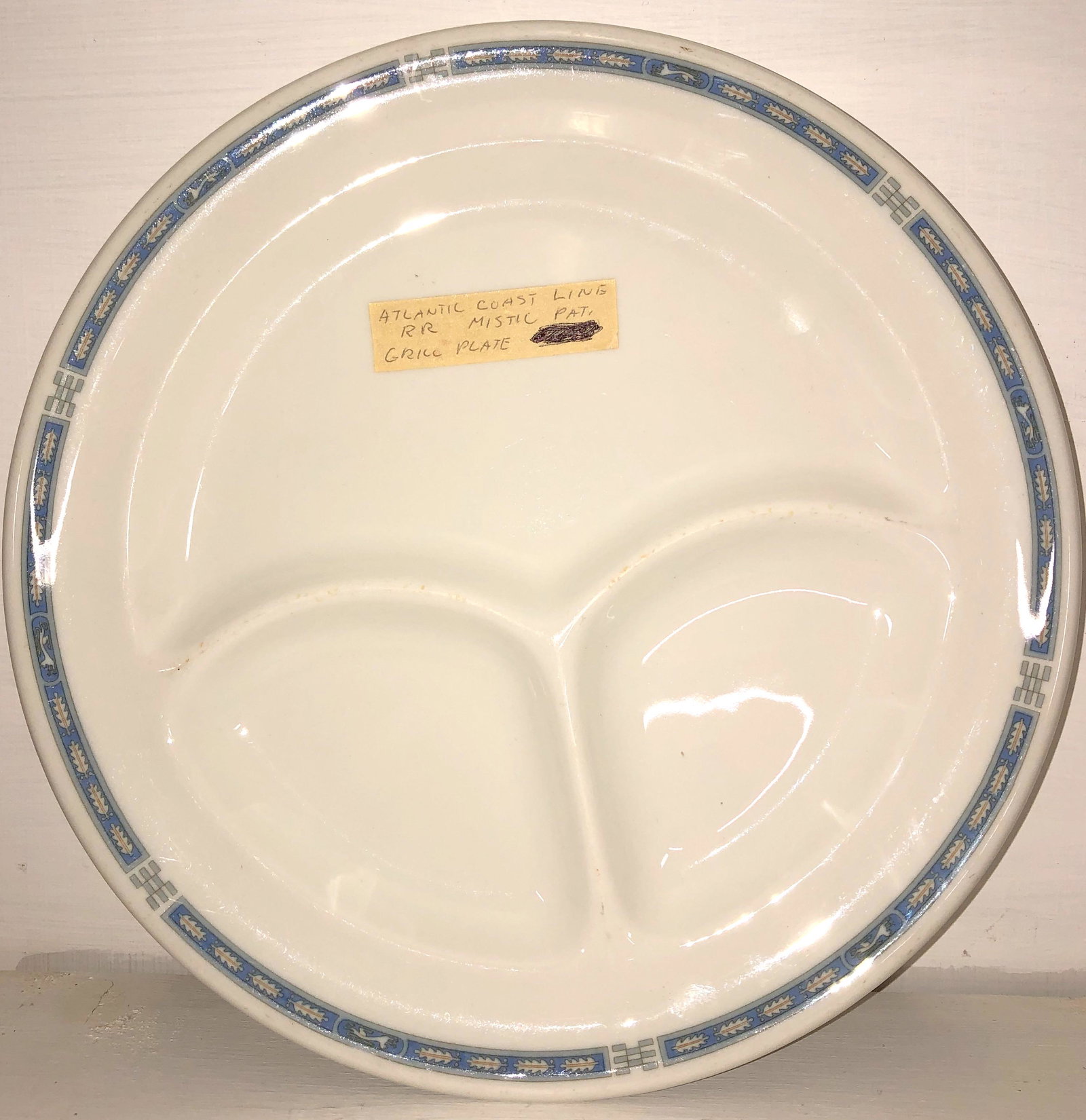 Florida East Coast RY Syracuse China "Mistic": 11" devided plate