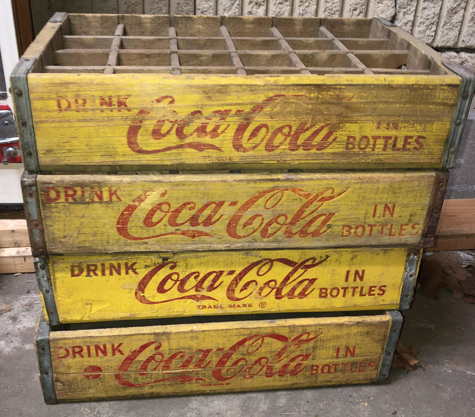 Vintage Coca-Cola Wood Cases: Yellow Drink Coca-Cola Cases