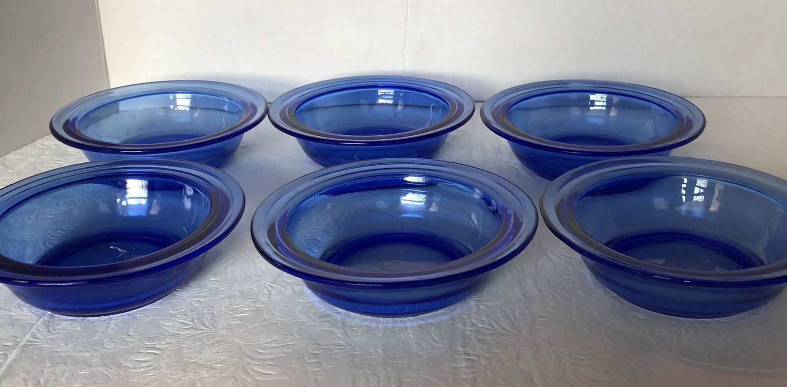 Hazel Atlas Moderntone Cobalt Blue: 6 bowls