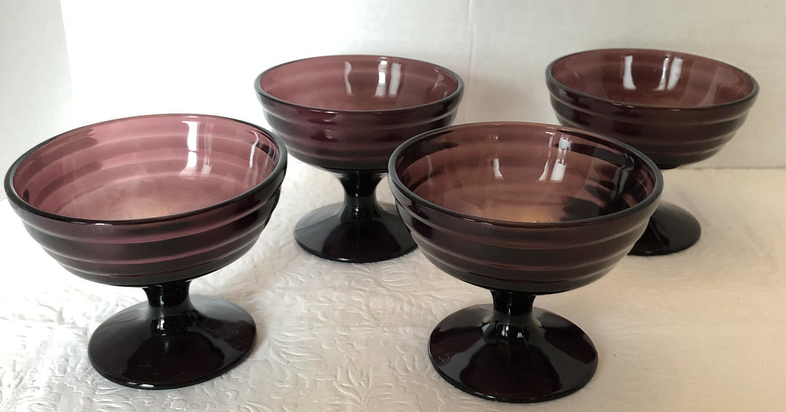 Hazel Atlas Moderntone Amethyst: 4 sherbets