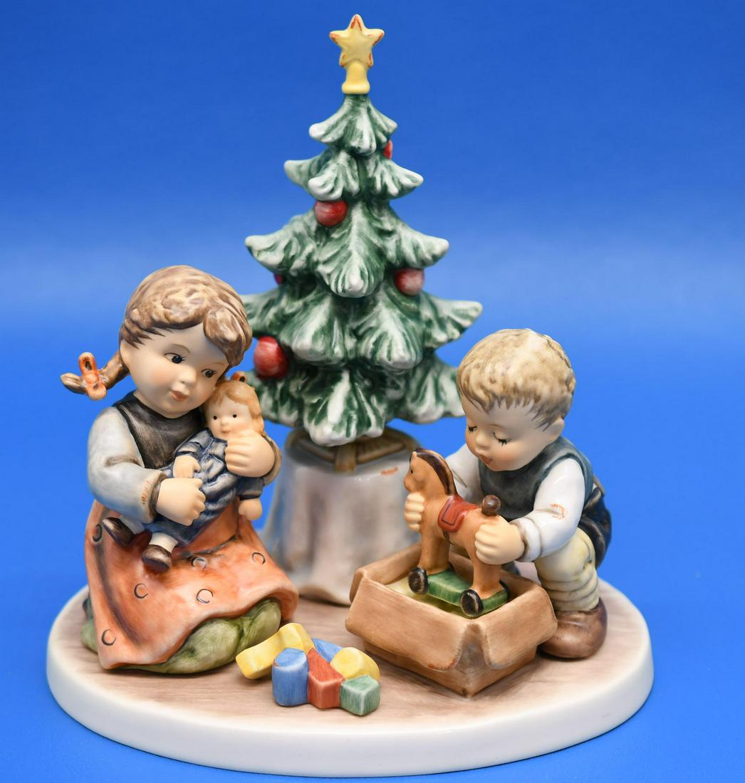 Hummel "Christmas Morning": Limited Edition No. 0198 of 4,000. Measures 7-1/2" tall x 6-7/8" wide, and weighs 1 lb 9 oz