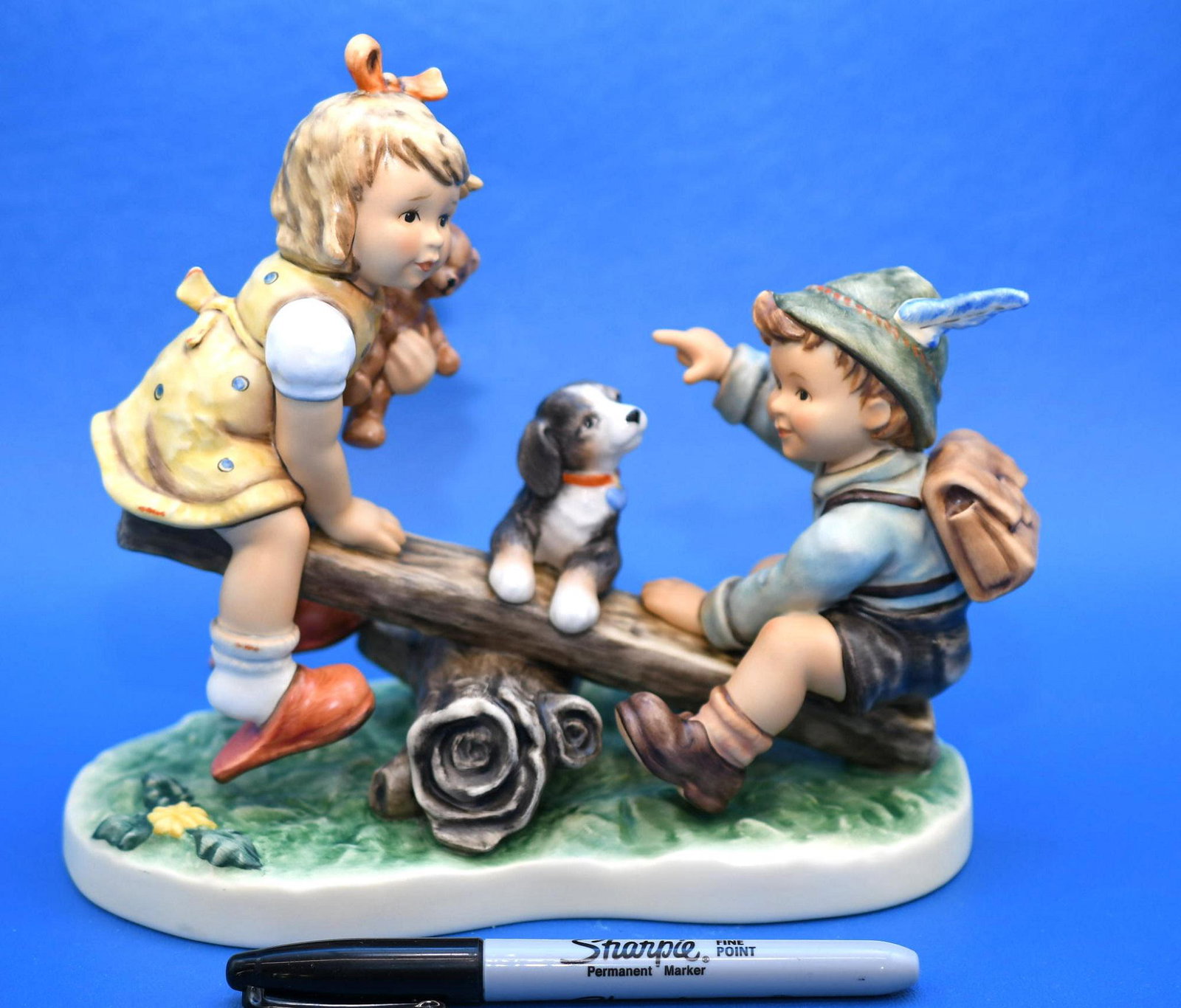 Hummel "Teeter totter Time": Moments in Time Limiited Edition No. 0056 of 2,000, this measures 7" tall x 8" wide, and weighs 11 lbs 14 oz