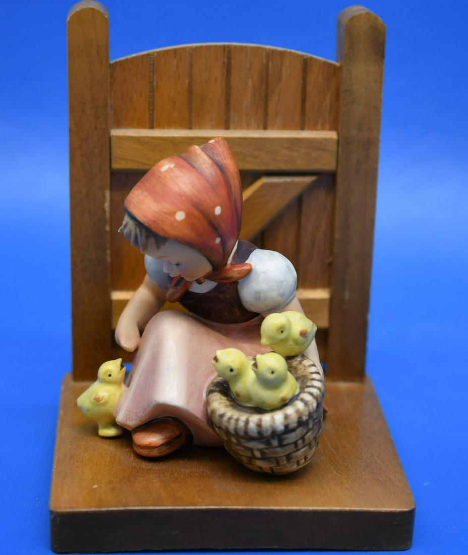 Hummel"Chick Girl Bookend": 6" tall x 4-3/8" wide, weighs 13oz