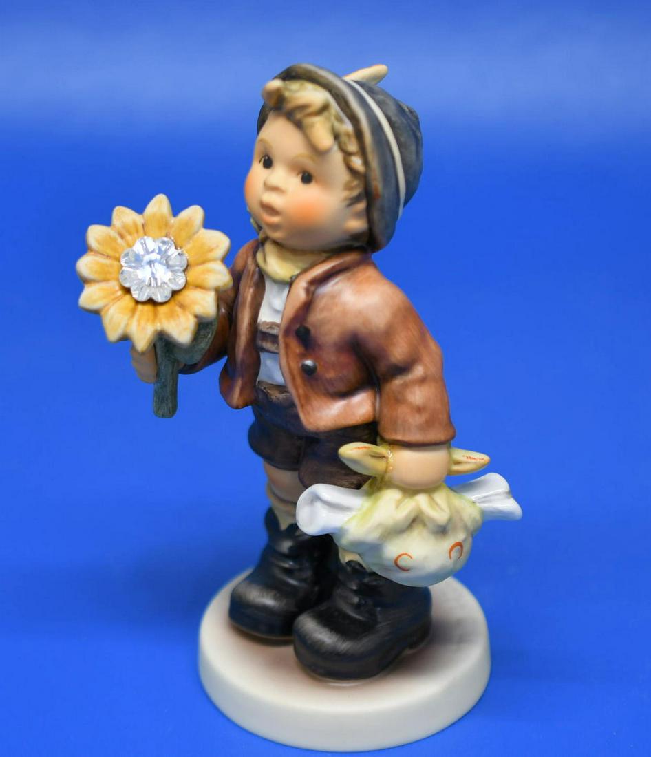 Hummel W/Swarovski "Sunflowers My Love?": 5-5/8" Limited Edition 1,421 of 7,500 this weighs 6 oz