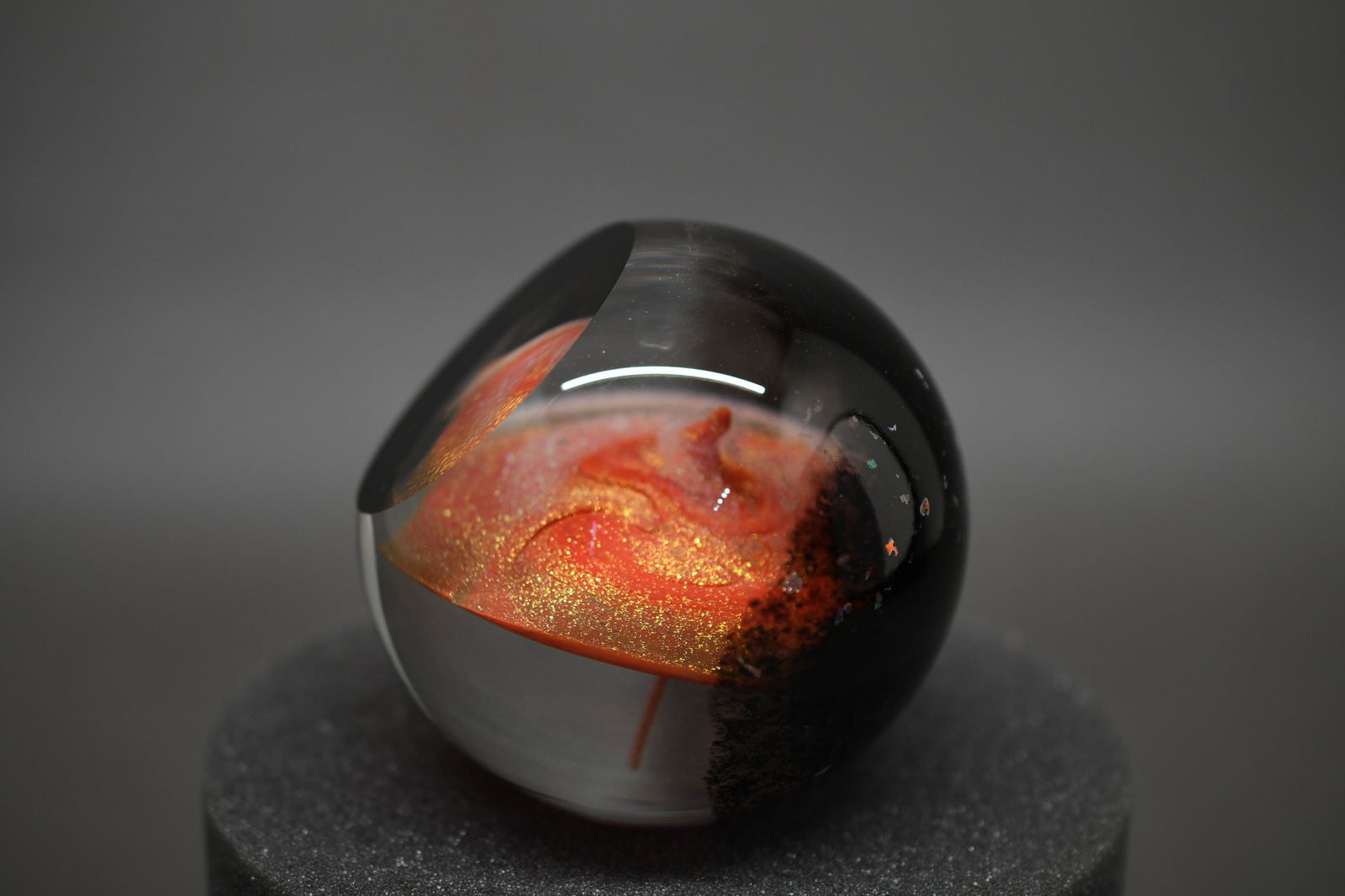 Glass Eye Studio "A Star is Born" Paperweight: Celestial Series 3" diameter x 3" high, approximate weight 1lb 9oz