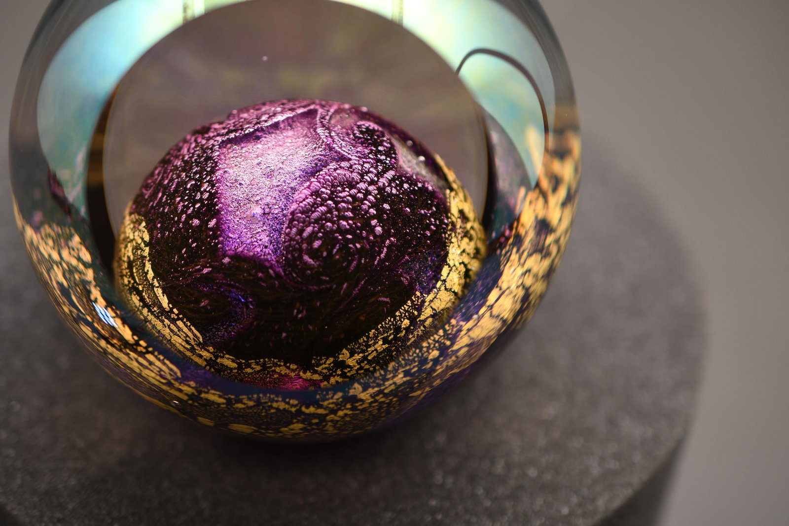 Glass Eye Studio "Venus" Paperweight: Celestial series 3" tall x 3" diameter, approximate weight 1lb 9oz