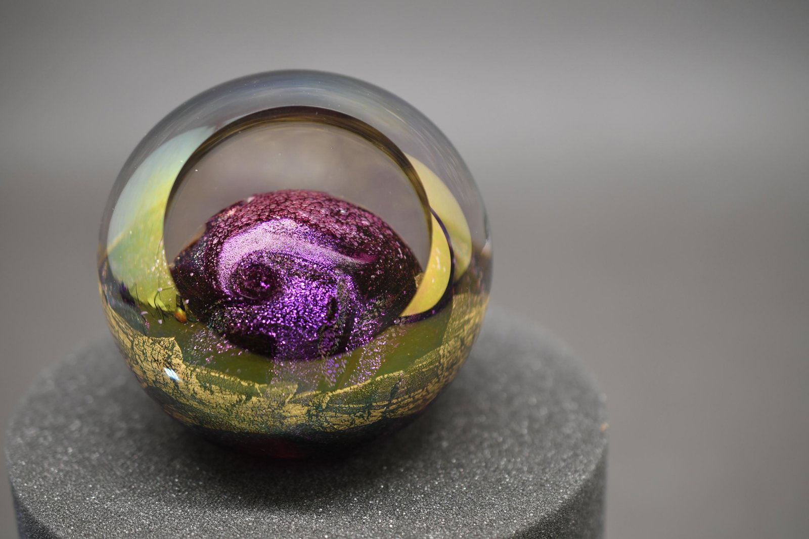 Glass Eye Studio "Venus" Paperweight: Celestial Series 3" tall x 3" diameter, approximate weight 1lb 9oz