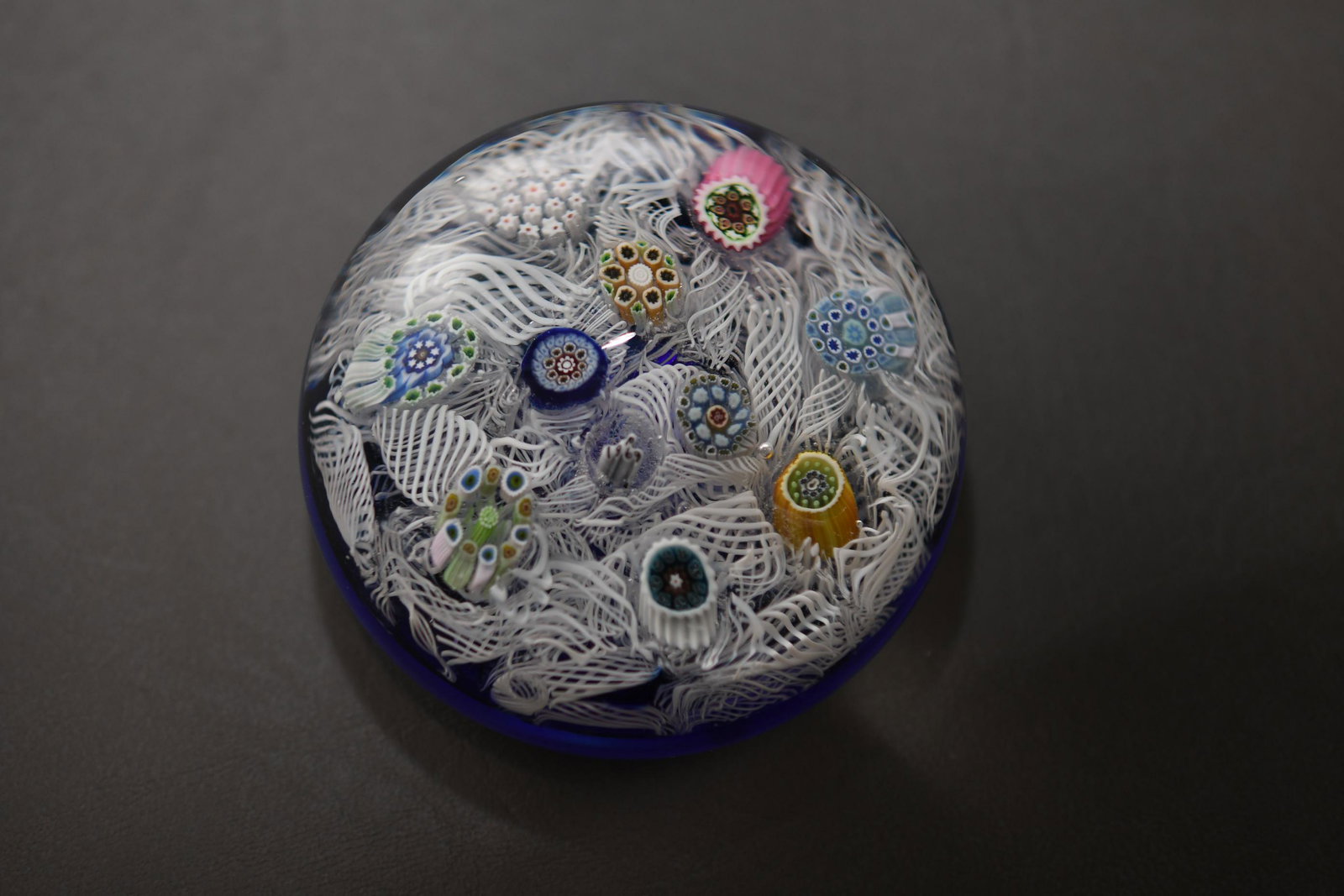 Paper Weight: Hand made in Scotland 2" tall x 2-3/4" diameter, approximate weight 13oz