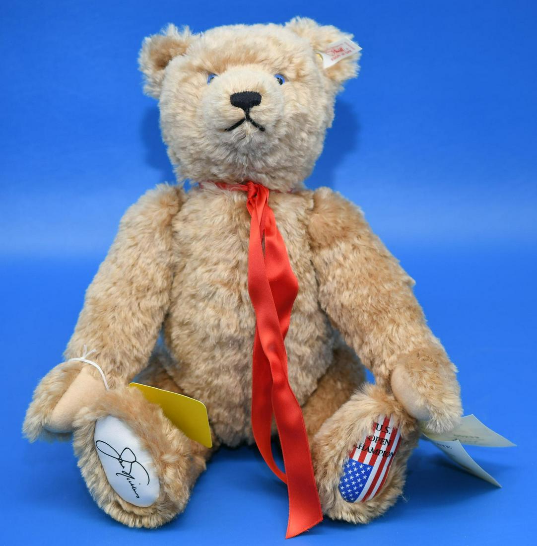 Steiff Golden Bear: 233/2000 Golden Bear In celebration of Jack Nicholas US Open Champion 16" & Classic Teddy No 169 is 5" combined weight is 1 lb 7 oz