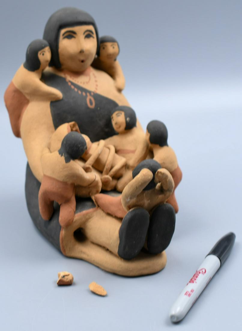 Jemez, Storyteller with 6 children and one infant, Virginia C. Romero: 6-1/2 inches tall by 5-7/8 inches by 7-1/3 inches, hand made