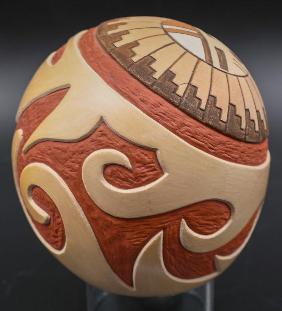 4" carved egg "Tawa" Sunface, Lawrence Namoki (Hopi) (1 of 6)