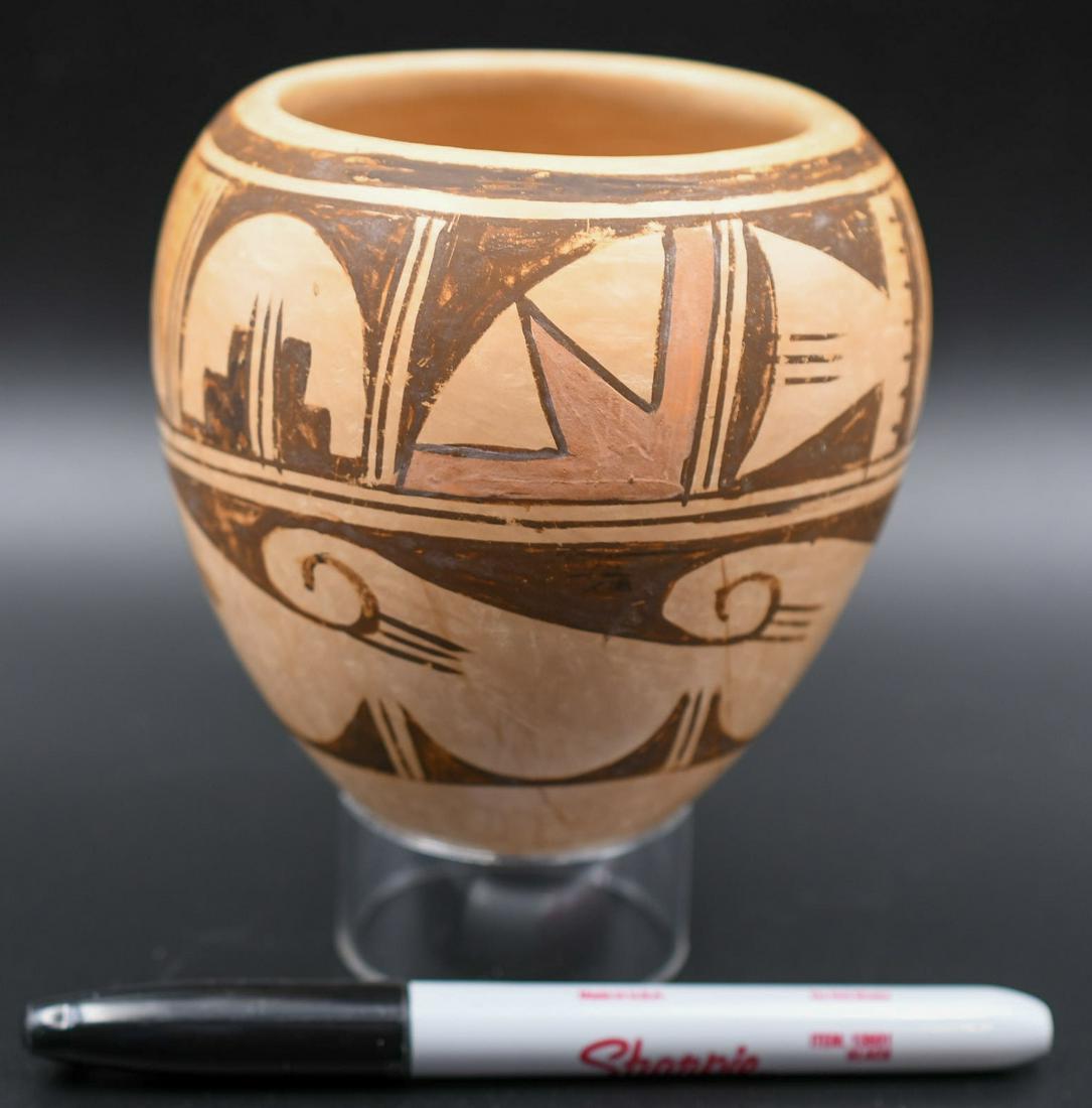 4" Hopi jar with waves, Ethel Youvella (1 of 5)