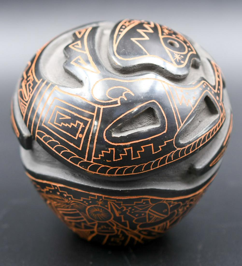 Black seedpot with Red Kachinas, Dalewepi (Ergil Vallo) (Hopi) (1 of 6)