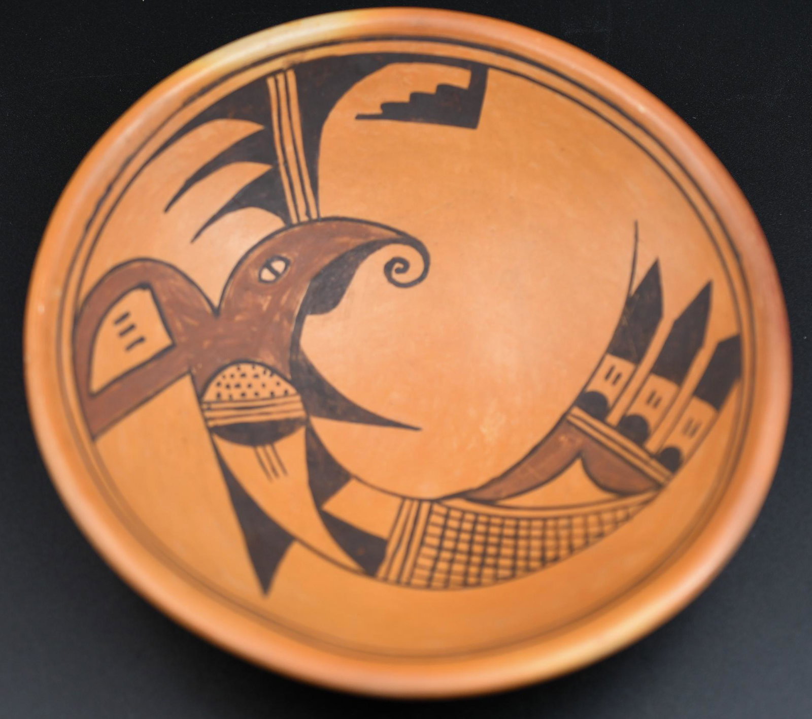 6-1/2" Hopi Bird Bowl, Patty Maho: 2 inches tall with 6-1/2 inch diameter. Hand coiled