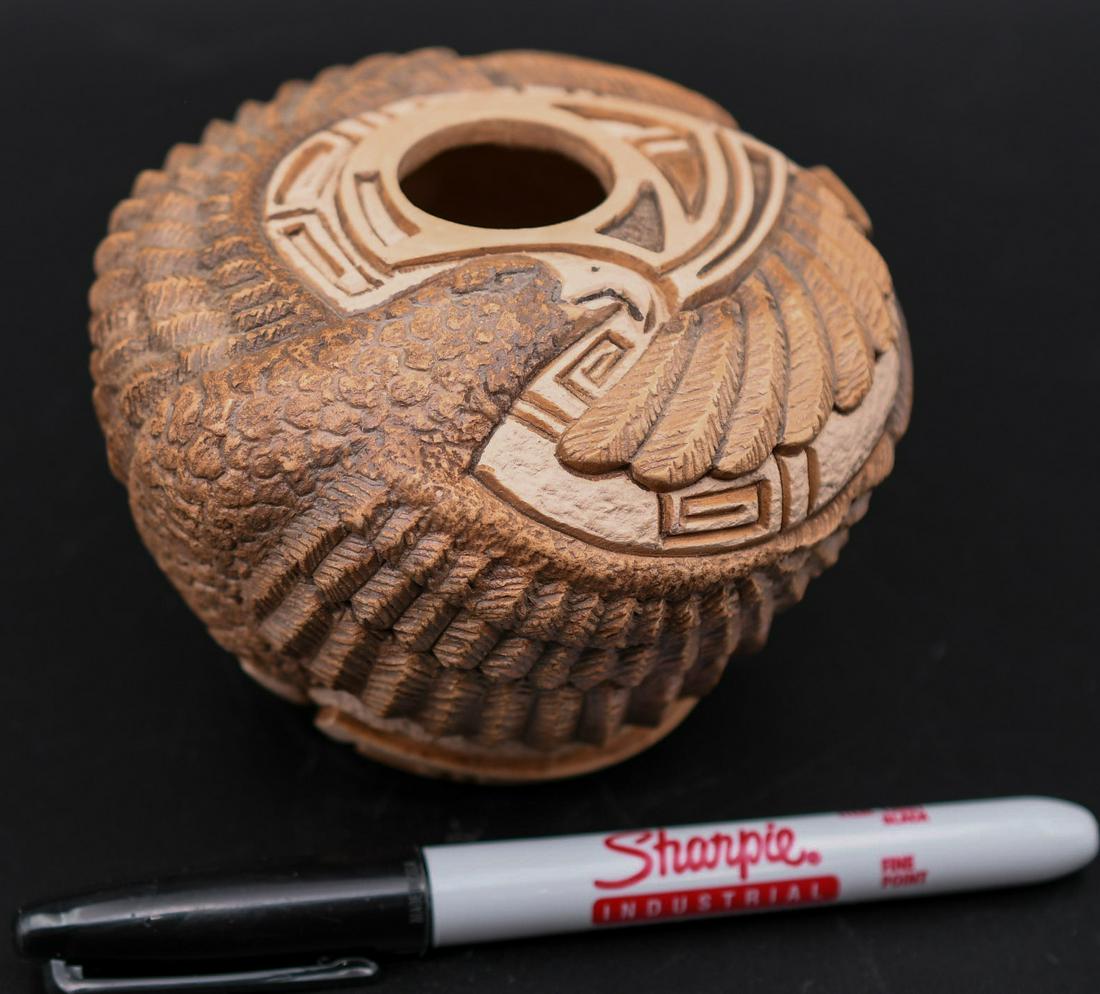 Carved Eagle Bowl, Tom Palacca (Hopi) 2000 (1 of 8)