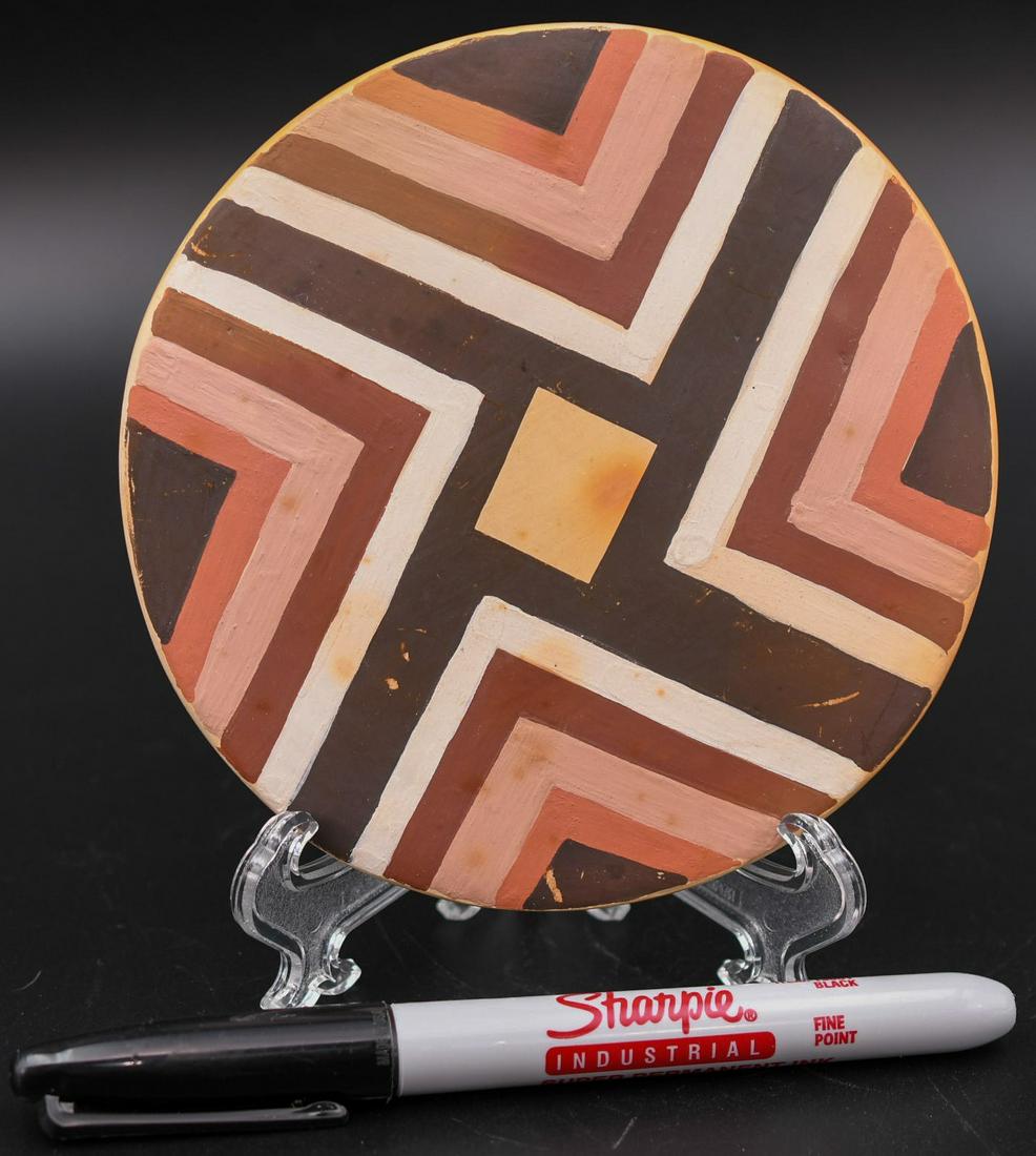 Tile, 4-3/4" round, Geometric Design, Larson Goldtooth (1 of 3)