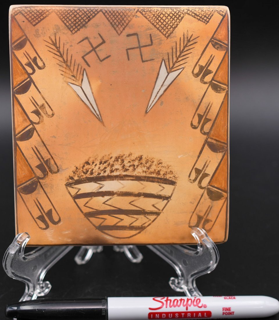 4-1/2" X 4" Tile, Corn and Swazikas, Darlene Nampeyo (1 of 3)