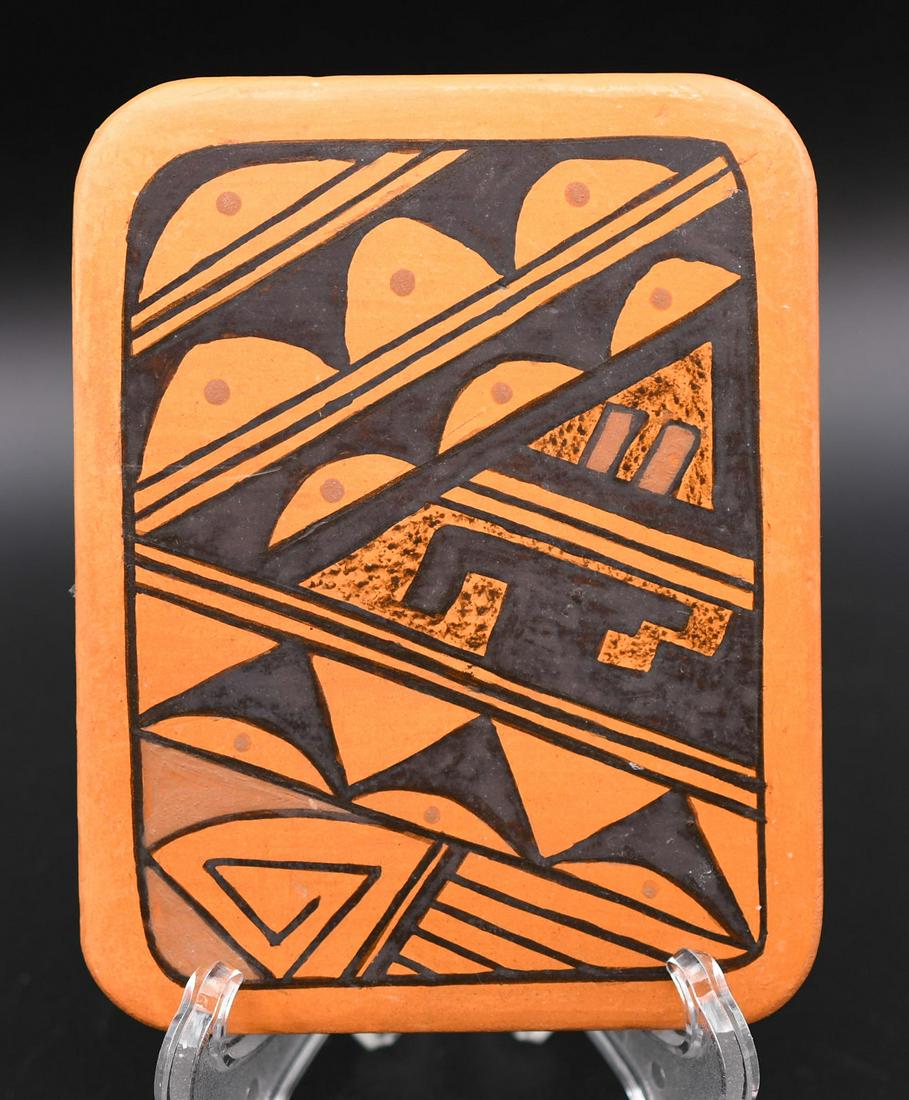 Tile, Hopi Designs, Garreth Polingyumptewa: 3-3/4 inches wide by 5 inches tall