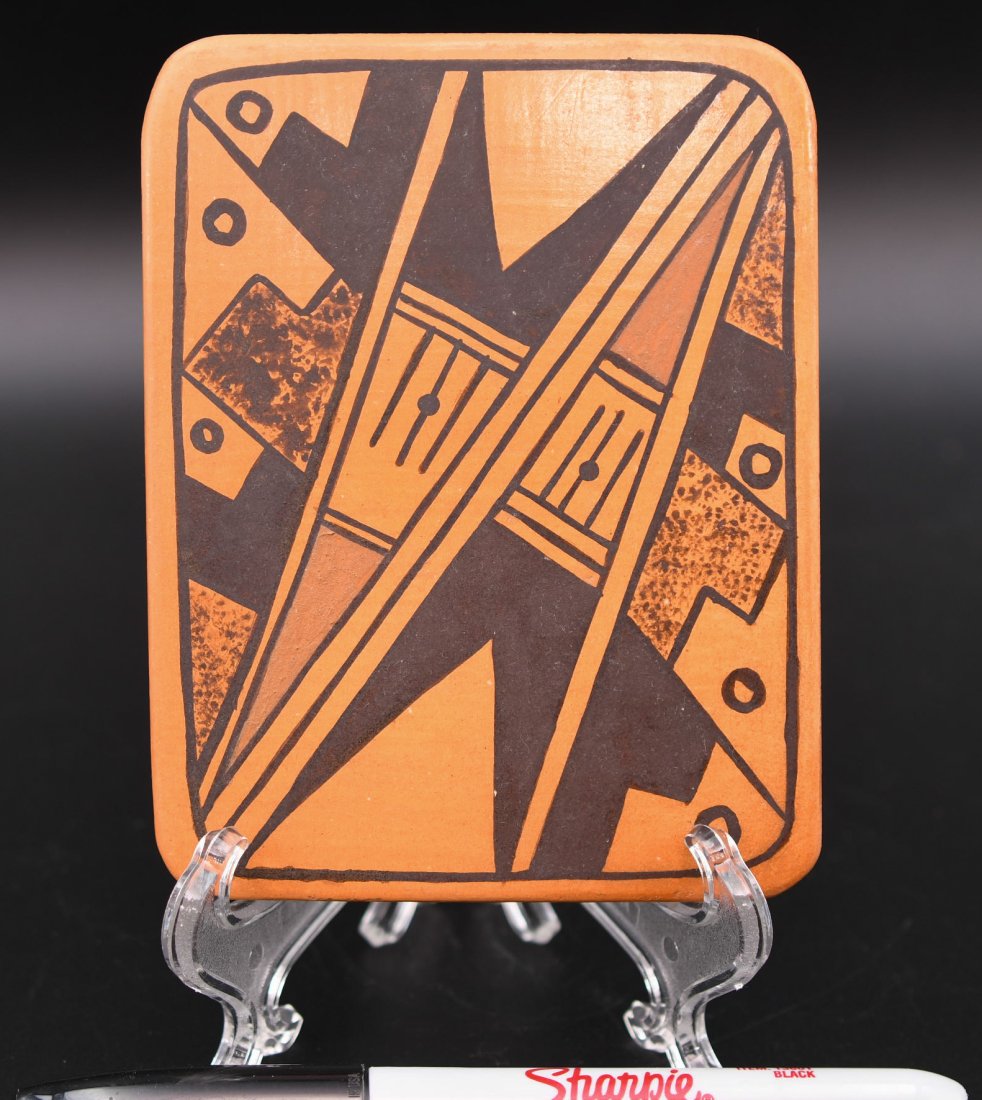 Tile, Hopi Designs, Garreth Polingyumptewa: 3-3/4 inches wide by 5 inches tall