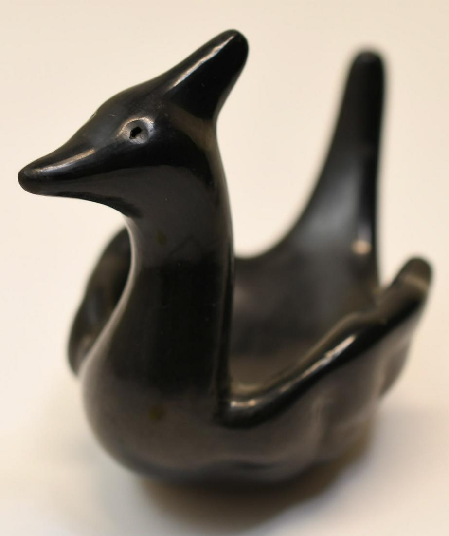 Santa Clara Blackware Pottery, Bird, Unknown Artist (1 of 8)