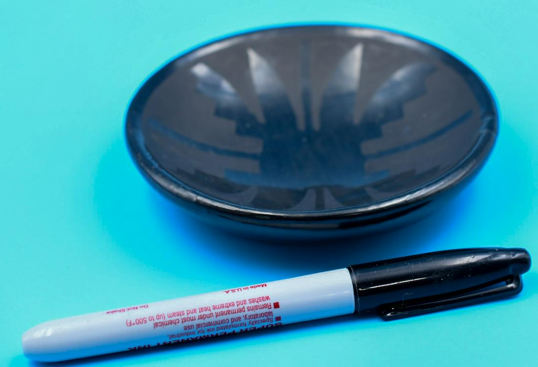 San Ildefonso pottery, Plate, Black on Black, Blue Corn (Crucita Gonzalez) (1 of 5)