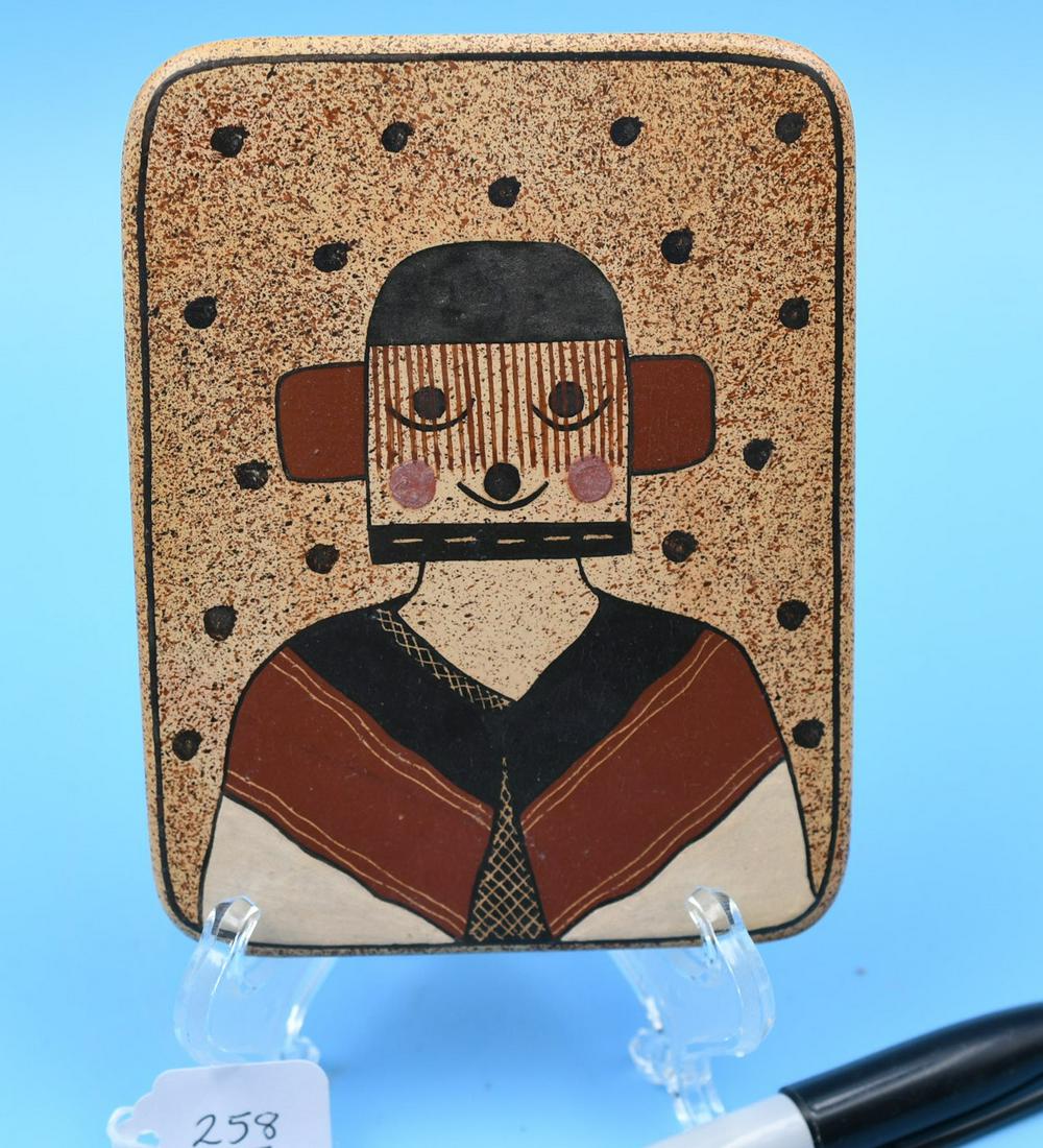 Tile, Aas-Ku-Mana (Hopi): 3-3/4 inches wide by 4-3/4 inches tall