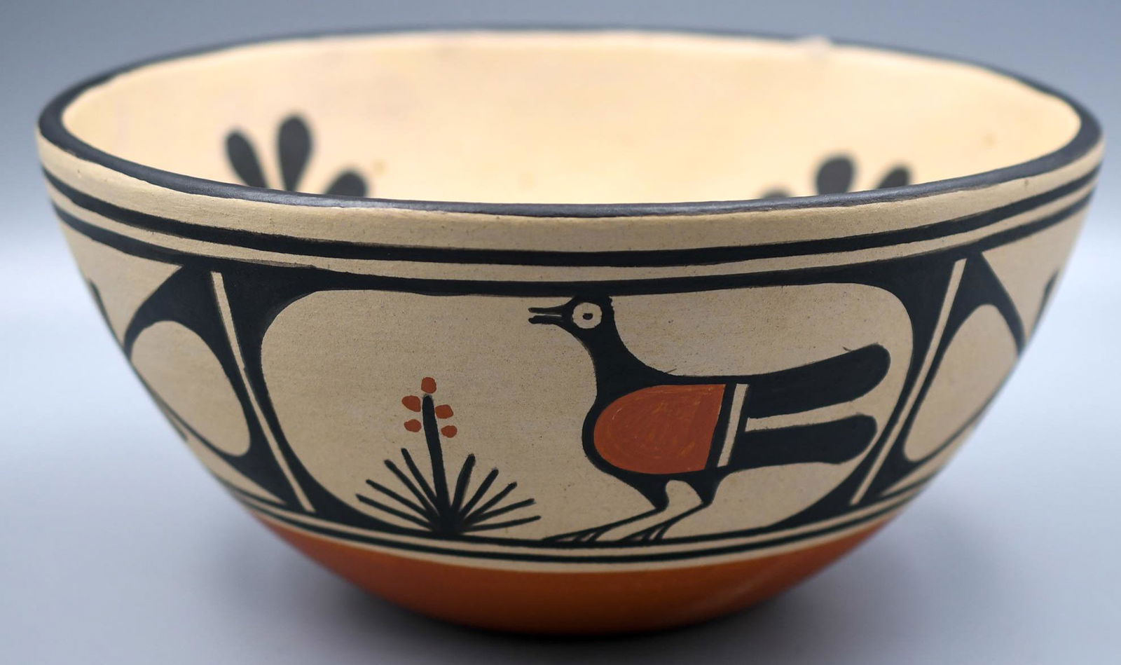 Santo Domingo pottery, Dough Bowl with Flowers Inside, Arthur and Hilda Coriz (1 of 6)