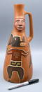 Polychrome, Tall Sculpted Vase with Handle, Unknown