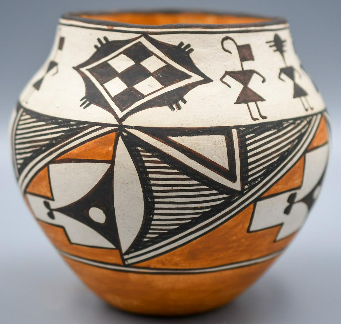 Acoma Polychrome Jar with People Design, Frances Torivio (1 of 6)