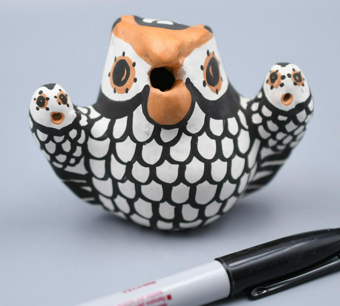 Acoma, Owls, H. Antonio: 3 inches tall by 4 inches wide by 2 inches deep