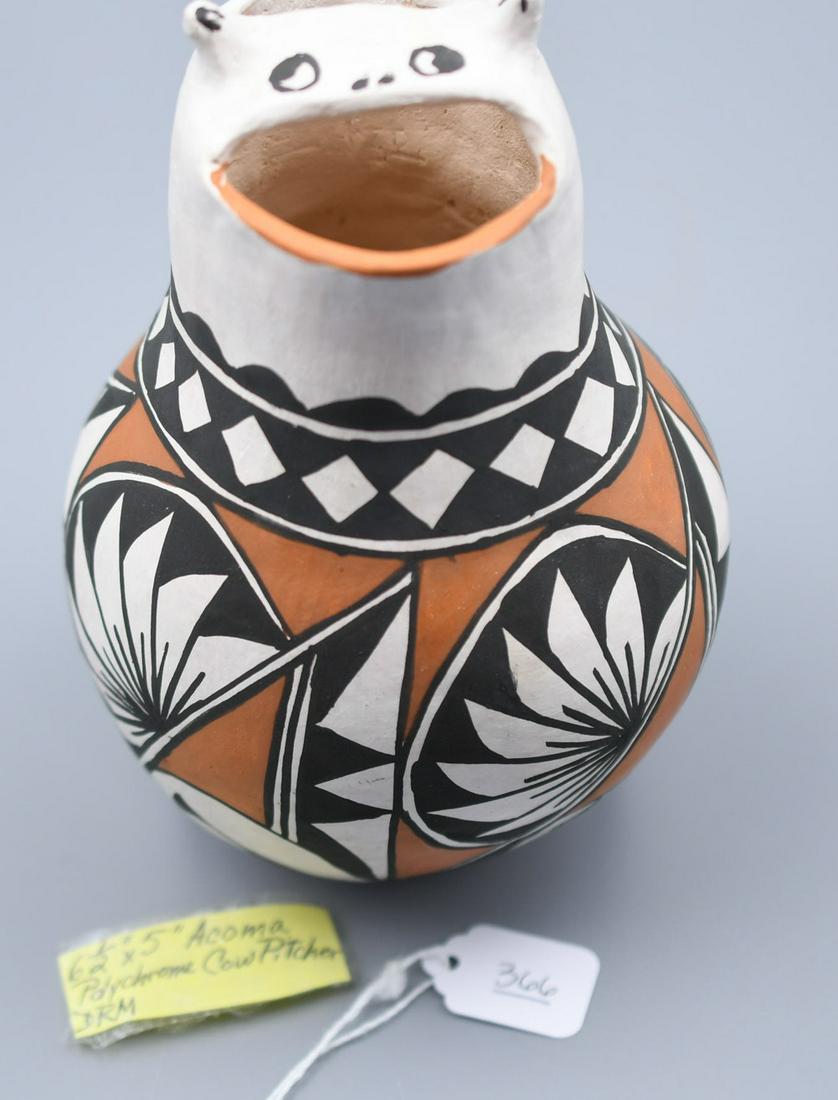 Acoma Polychrome Cow Pitcher, D. R. M. (1 of 8)
