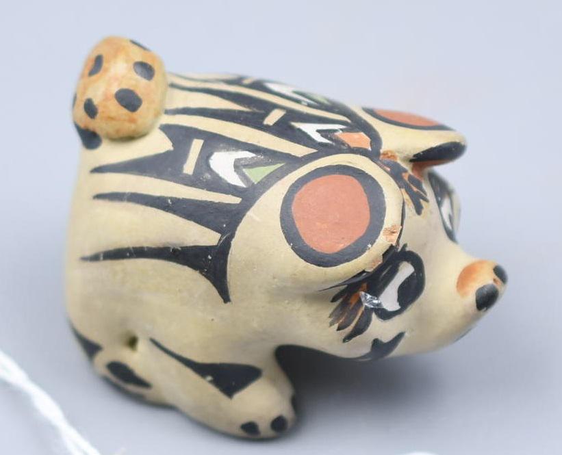 Santa Clara Pueblo, Polychrome Pig, Margaret and Luther Gutierrez (1 of 7)