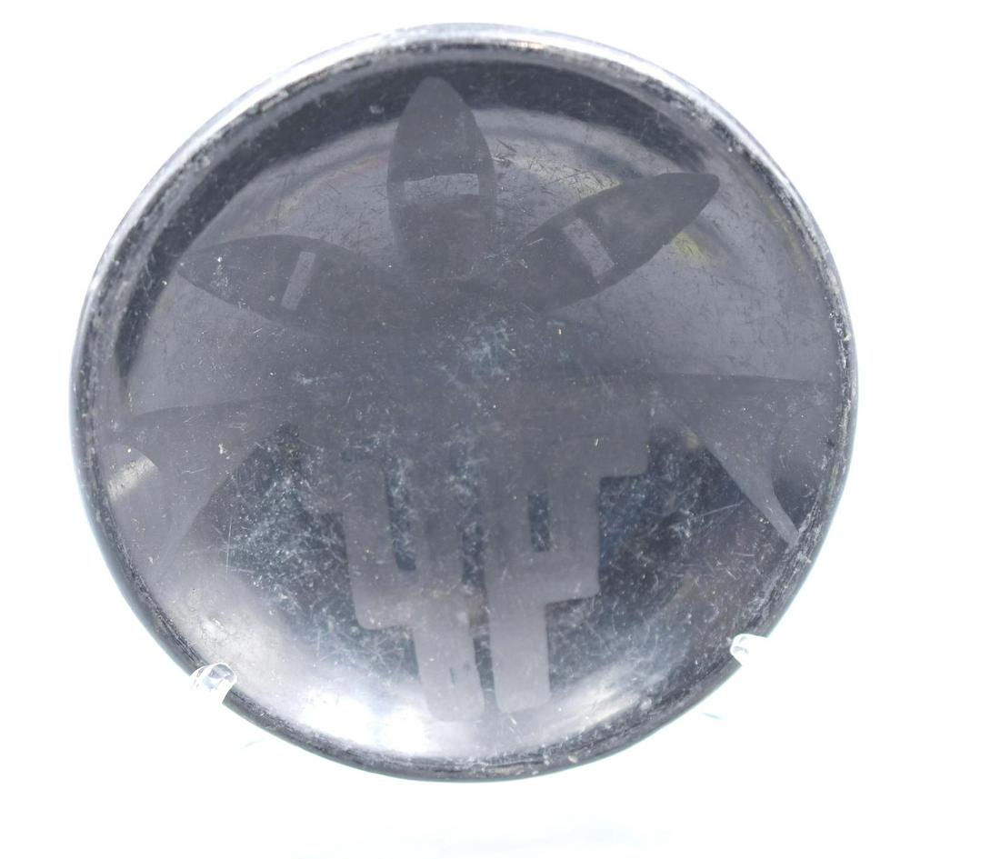 San Ildefonso, Black on Black Plate, Marie and Julian Martinez: 1-3/16 inch tall with 5 inch diameter