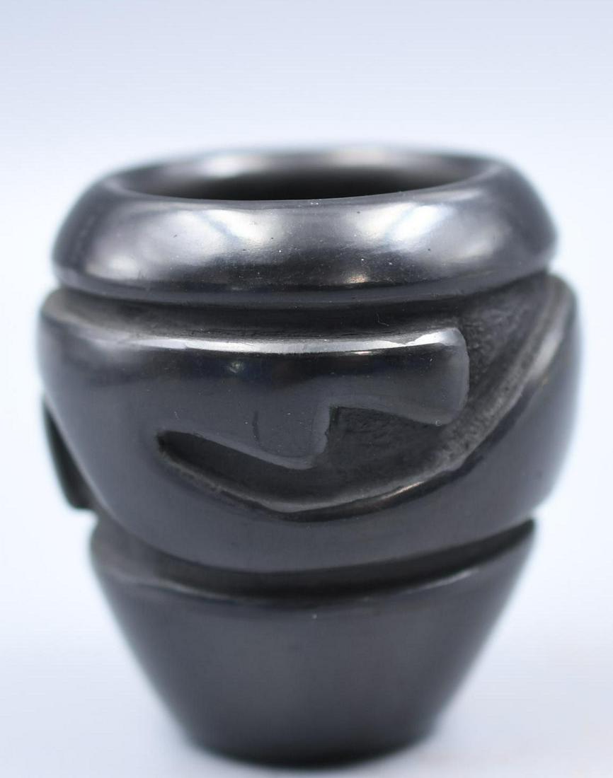Santa Clara Pueblo, Black Carved Jar, Stella Chavarria (1 of 7)