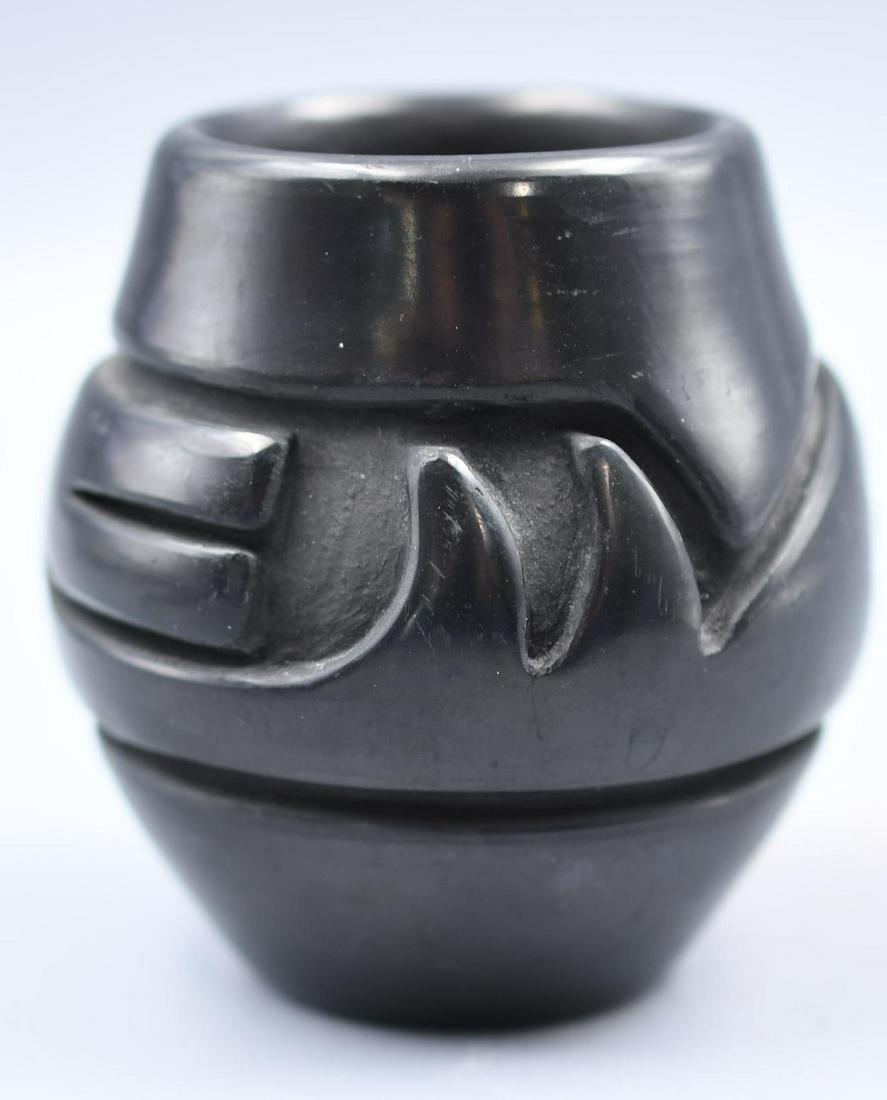 Santa Clara Pueblo, Black Carved Jar, Stella Chavarria (1 of 6)