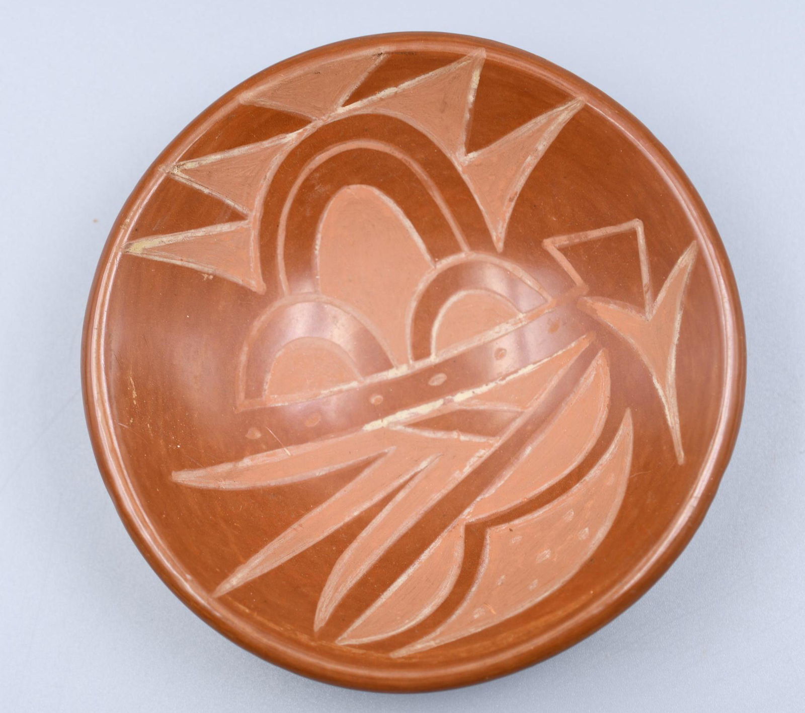 Santa Clara Pueblo, Red Dish with Rain Cloud Design, Legoria Tafoya (1 of 6)