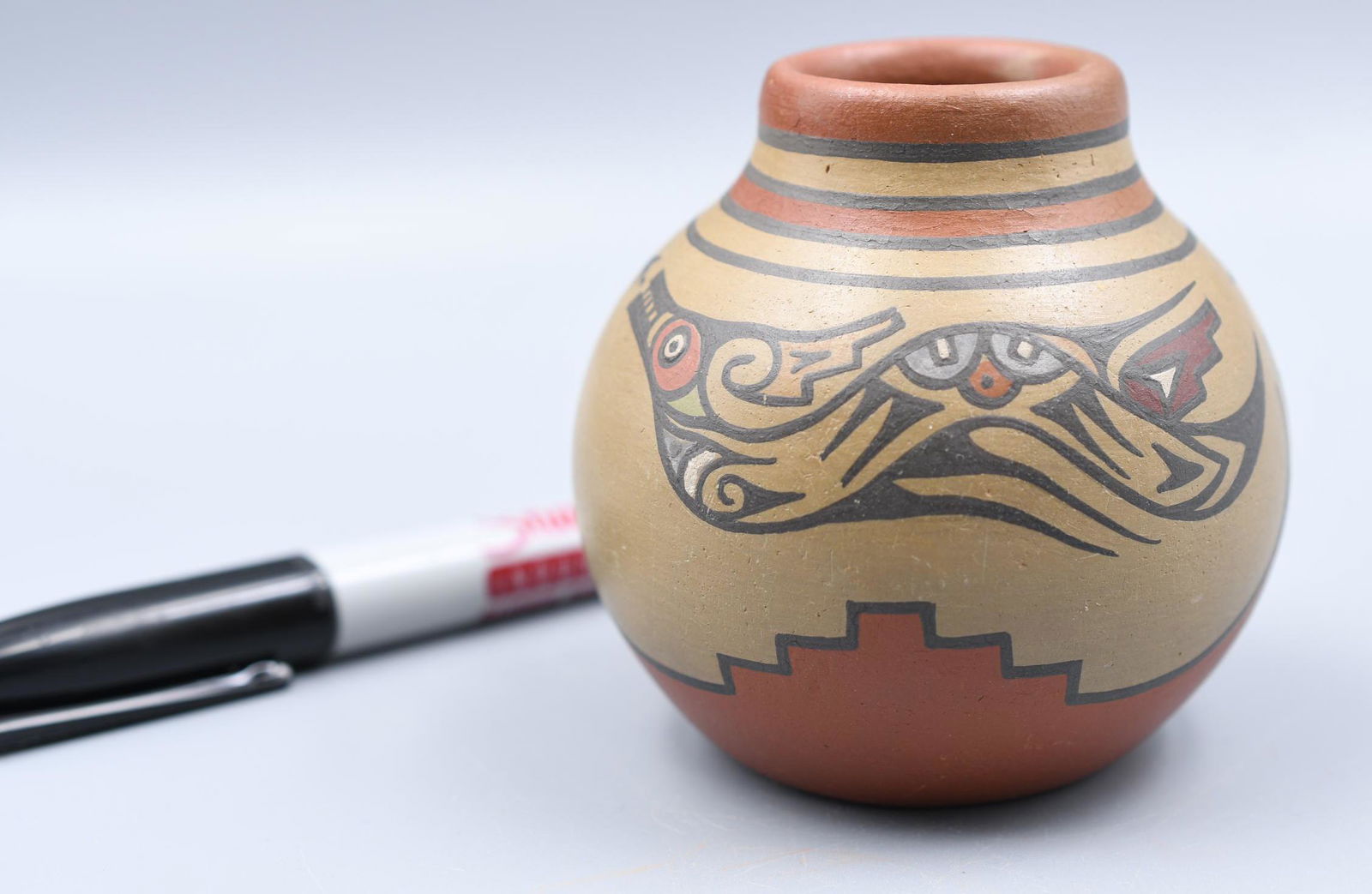 Santa Clara Pueblo Jar, Polychrome with Avanyu, Margaret and Luther Gutierrez (1 of 5)