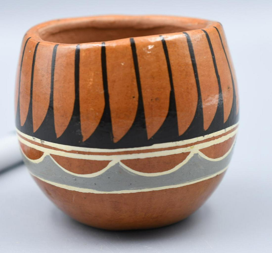 Santa Clara Pueblo, Polychrome on Red with Feathers, Santana (1 of 6)