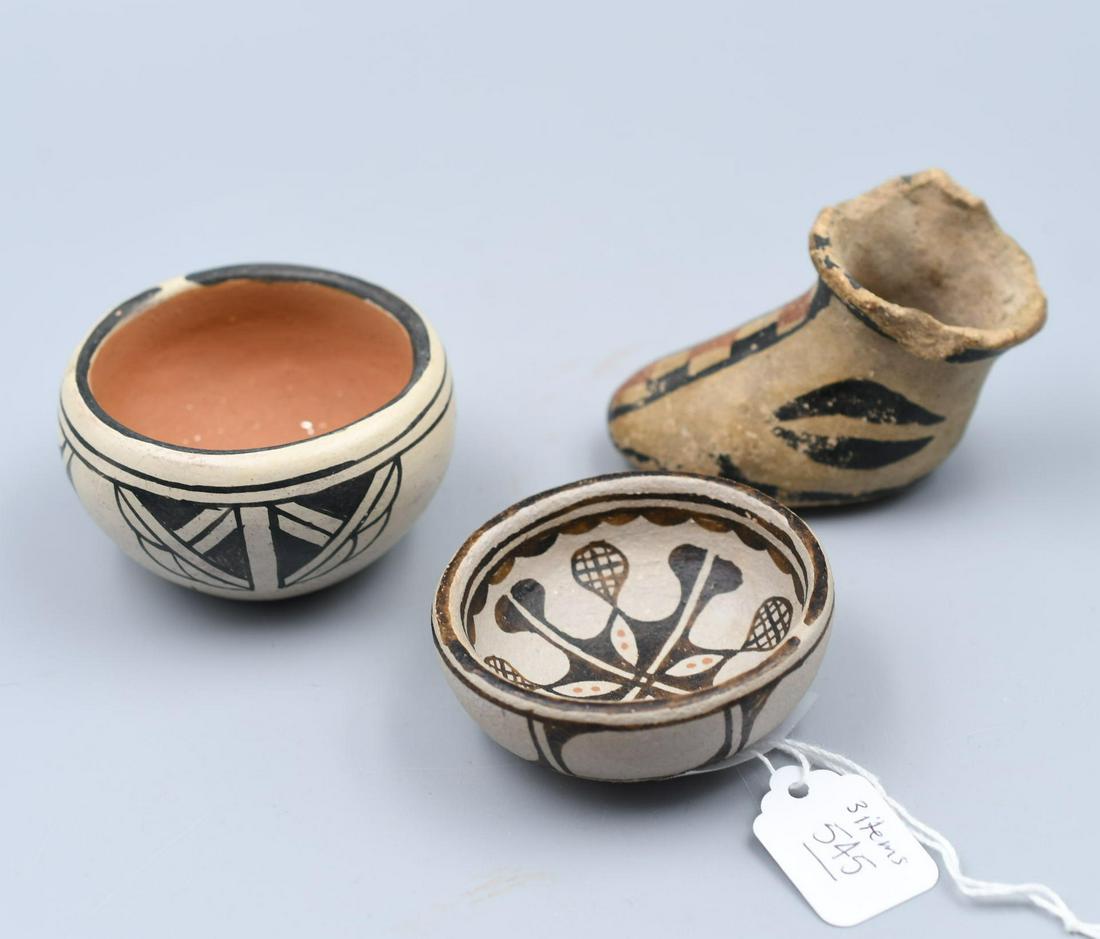 Santo Domingo Pueblo, Polychrome Mini Bowl, Thomas Tenorio. Cochita Bowl with Clouds, Juanita (1 of 8)