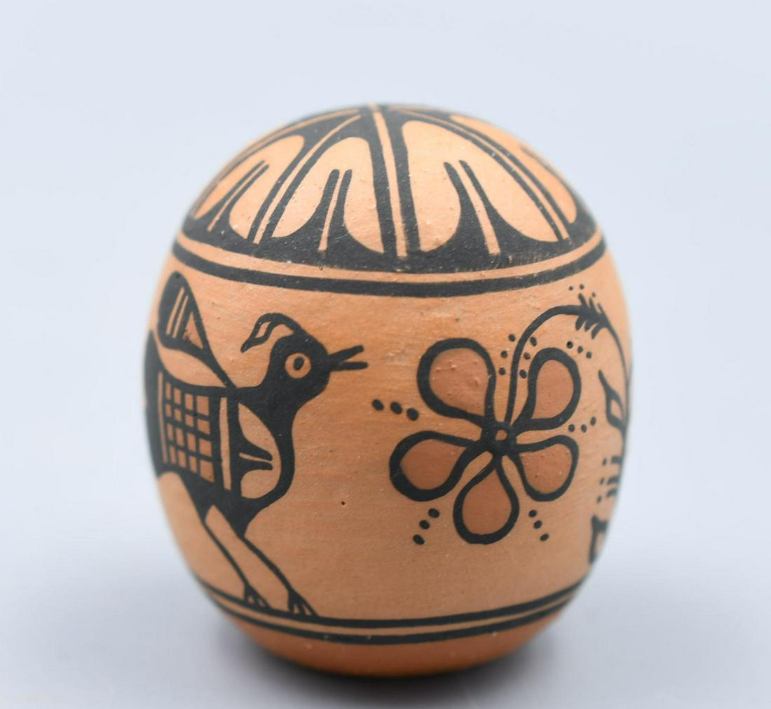 Santo Domingo Pueblo, Red Egg with Designs, Thomas Tenorio (1 of 6)