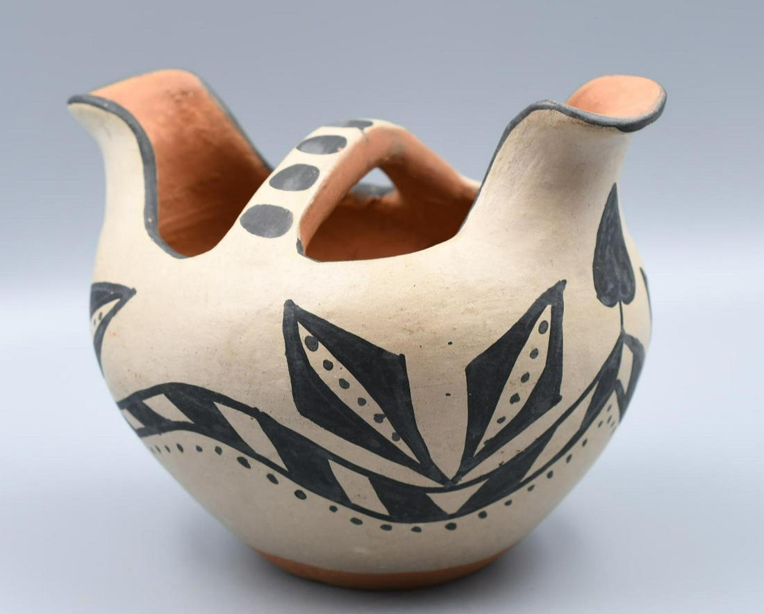 Santo Domingo Pottery, Basket or Wedding Vase with Leaves (1 of 7)
