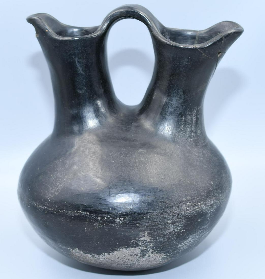 Santa Clara Pueblo, Large Black Wedding Vase (1 of 10)