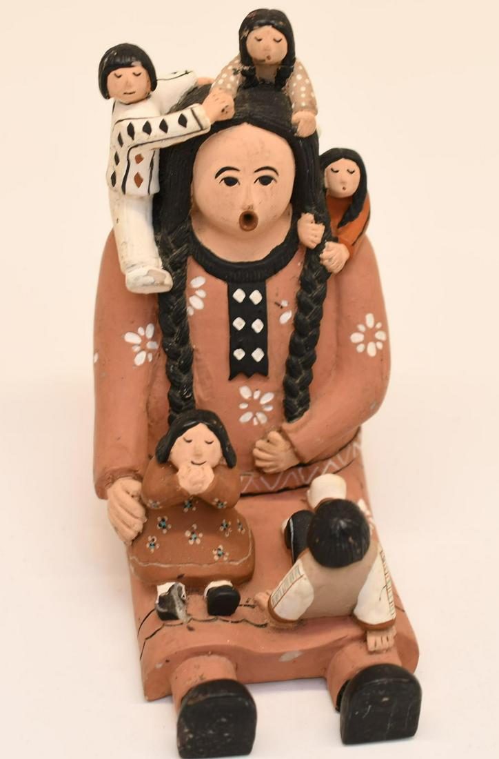 Navajo, Vintage, Storyteller with Five Children, IH: 5-1/2 inches tall by 5-1/4 inches by 2-3/4 inches