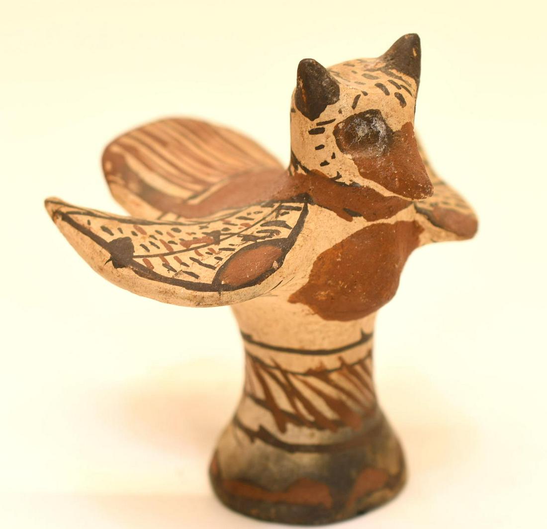 Isleta, Old Bird Figurine, Artist Unknown: 4-1/3 inches tall by 4 inches by 4-1/4 inches