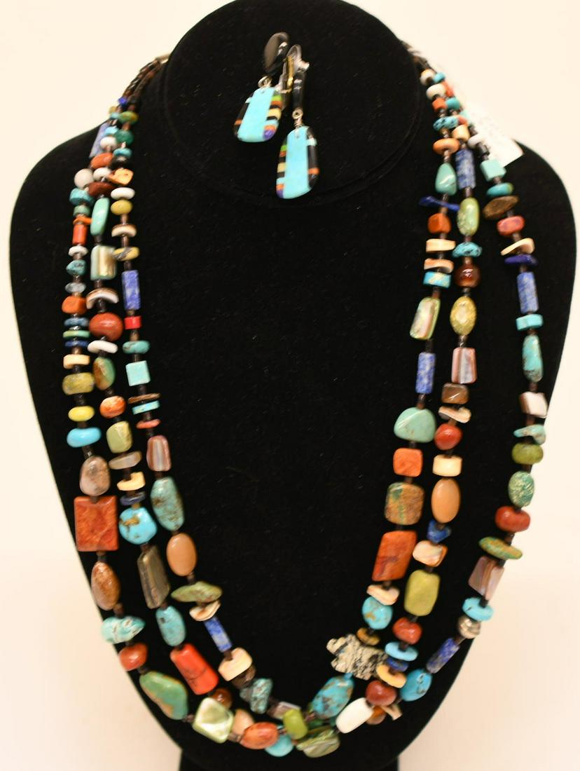 Native American Mixed minerals necklace/earrings (1 of 6)