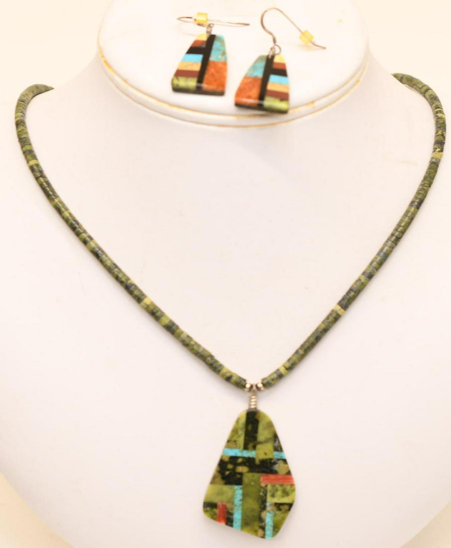 Native American Heishi necklace and earrings (1 of 9)