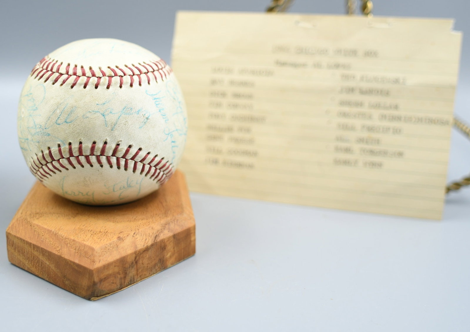Signed White Sox Baseball: 1964 Chicago White Sox Signed Baseball with player list, but we are unsure the list is 100% correct, please see photos or come view it in Cambridge with an appointment. (NOTE-Weight and dimensions are